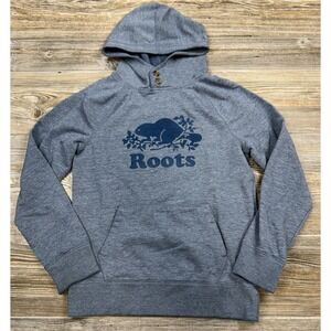 Roots Blue Hoodie with Beaver Logo Youth Large (Age 9/10) Canada